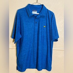 Jack Nicklaus Polo Shirt Men Medium Heather Blue Bear Lakes Polyester Golf
